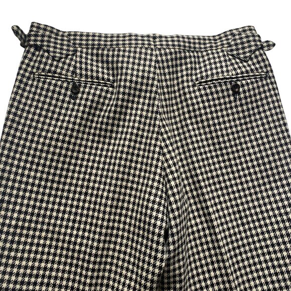 Black & White Shepherds Check Wool Trousers - Picture 6 of 6